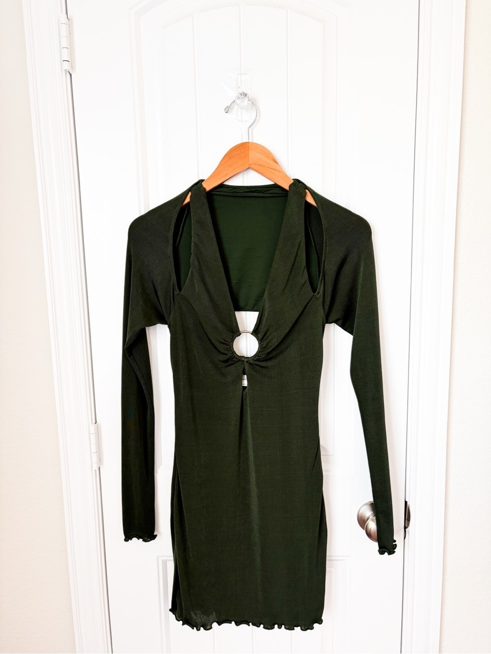 Lovers + Friends Marais Mini Dress Olive Green Size Small - Picture 3 of 4